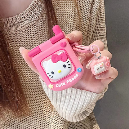 3D Bow Hello Kitty Earphone Cover for Apple Airpods 1 2 3 Generation Airpods Pro Pro2 Wireless Bluetooth Headphone Case Leather