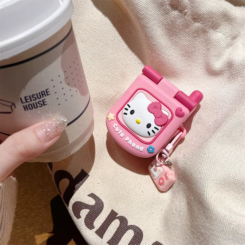 3D Bow Hello Kitty Earphone Cover for Apple Airpods 1 2 3 Generation Airpods Pro Pro2 Wireless Bluetooth Headphone Case Leather